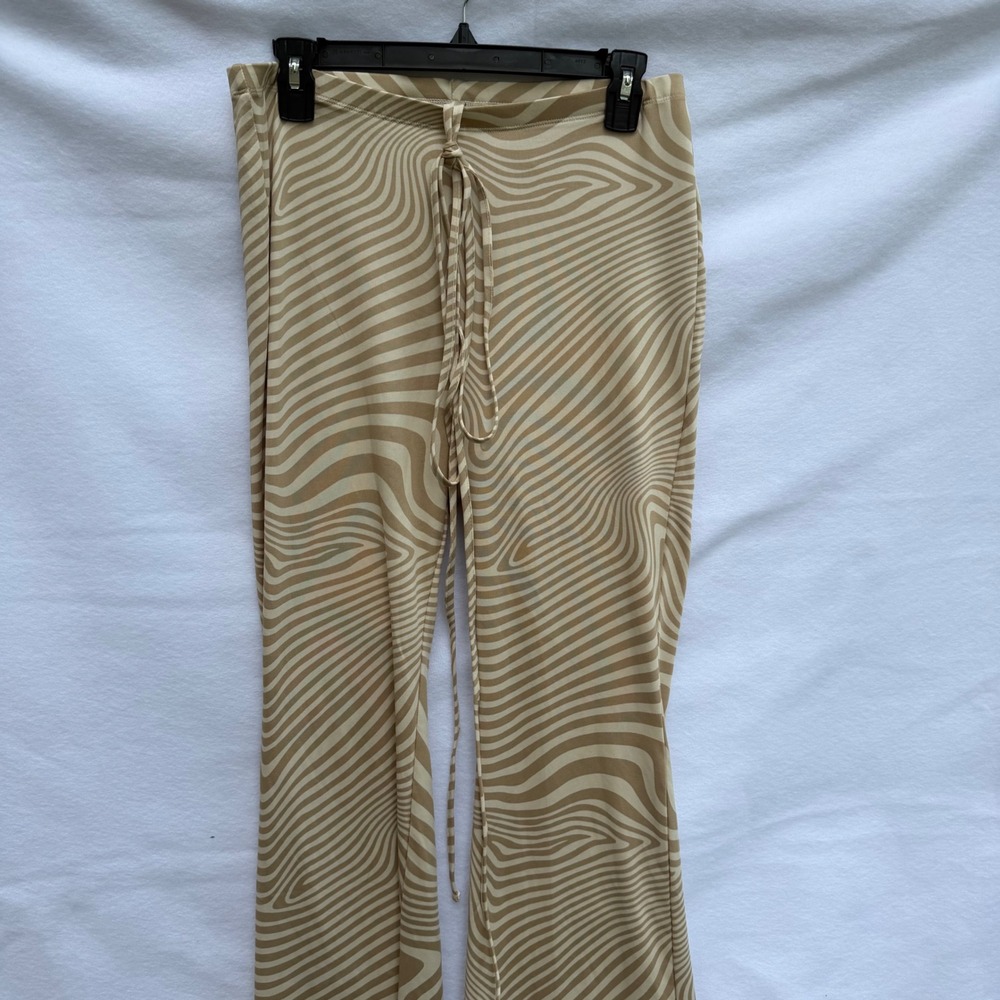 Y2K Swirl Print Flare Pants Groovy Indie Sleaze Festival stretchy Pants
